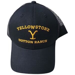 NWT Yellowstone Adjustable Snap Back Denim Trucker Hat Black